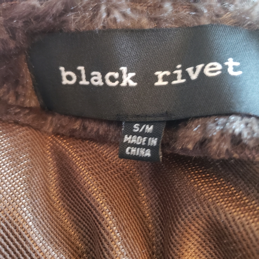 Black Rivet NWT Sz S/M Chocolate Brown Poncho D146 - Picture 9 of 15